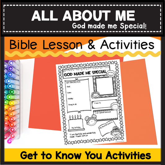 Identity of Christ All About Me God Made me Special Bible Lesson for Preschool Kindergarten