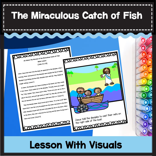 The Miraculous Catch of Fish/ Fishers of Men Bible Lesson, Posters, & Mini-Book The Gospels Story of Jesus
