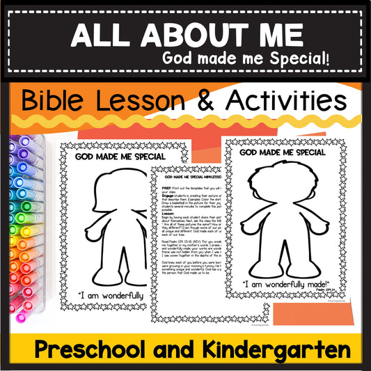 Identity of Christ All About Me God Made me Special Bible Lesson for Preschool Kindergarten