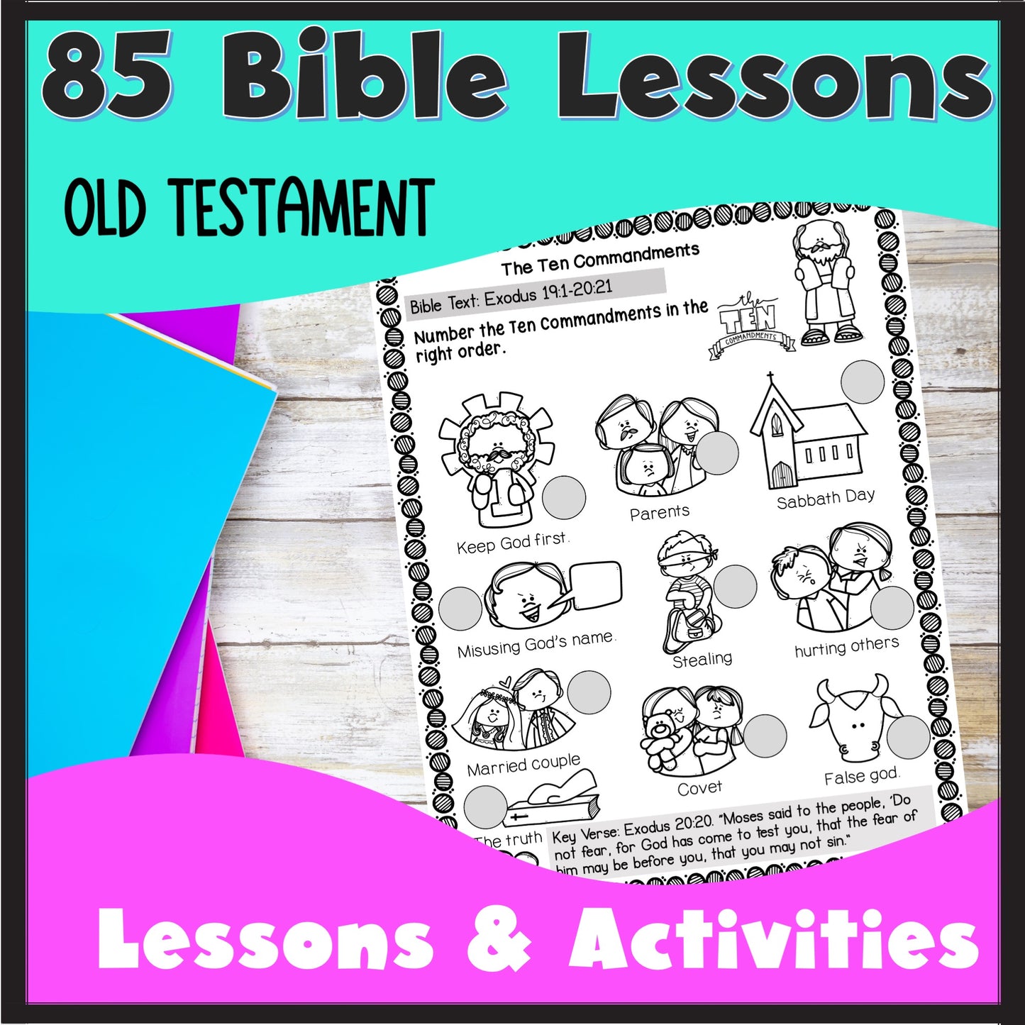 Bible Lessons and Activities Daily Curriculum Old and New Testament Bundle  for Preschool and Kindergarten Students