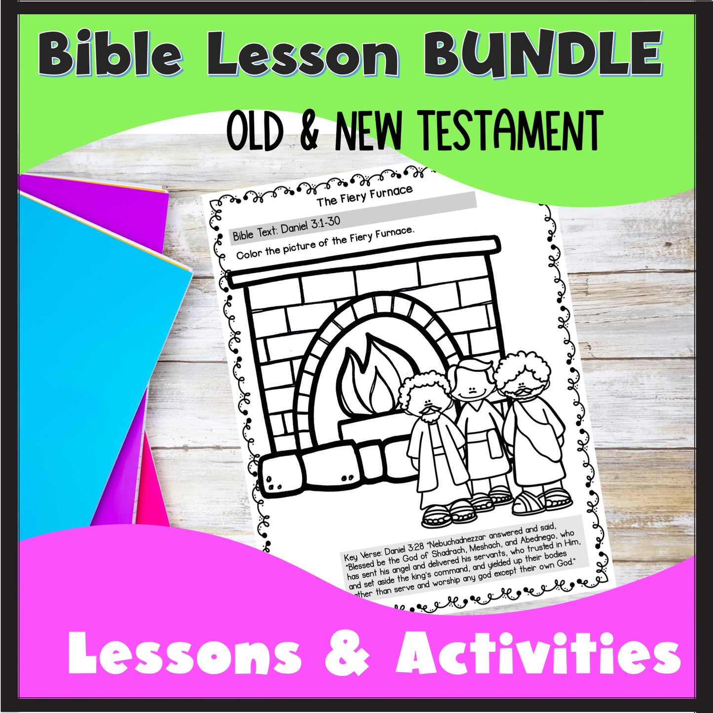 Bible Lessons and Activities Daily Curriculum Old and New Testament Bundle  for Preschool and Kindergarten Students