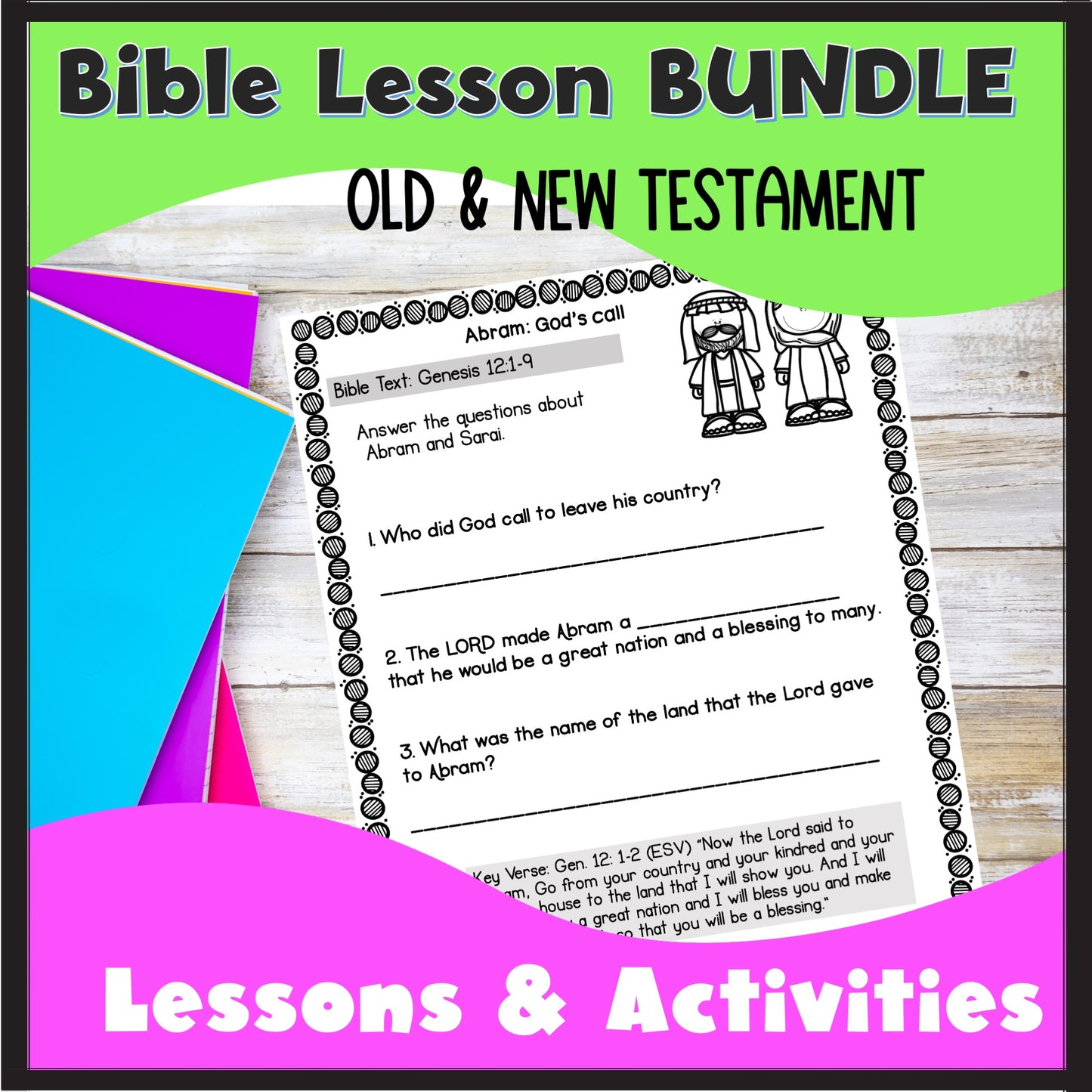 Bible Lessons and Activities Daily Curriculum Old and New Testament Bundle  for Preschool and Kindergarten Students