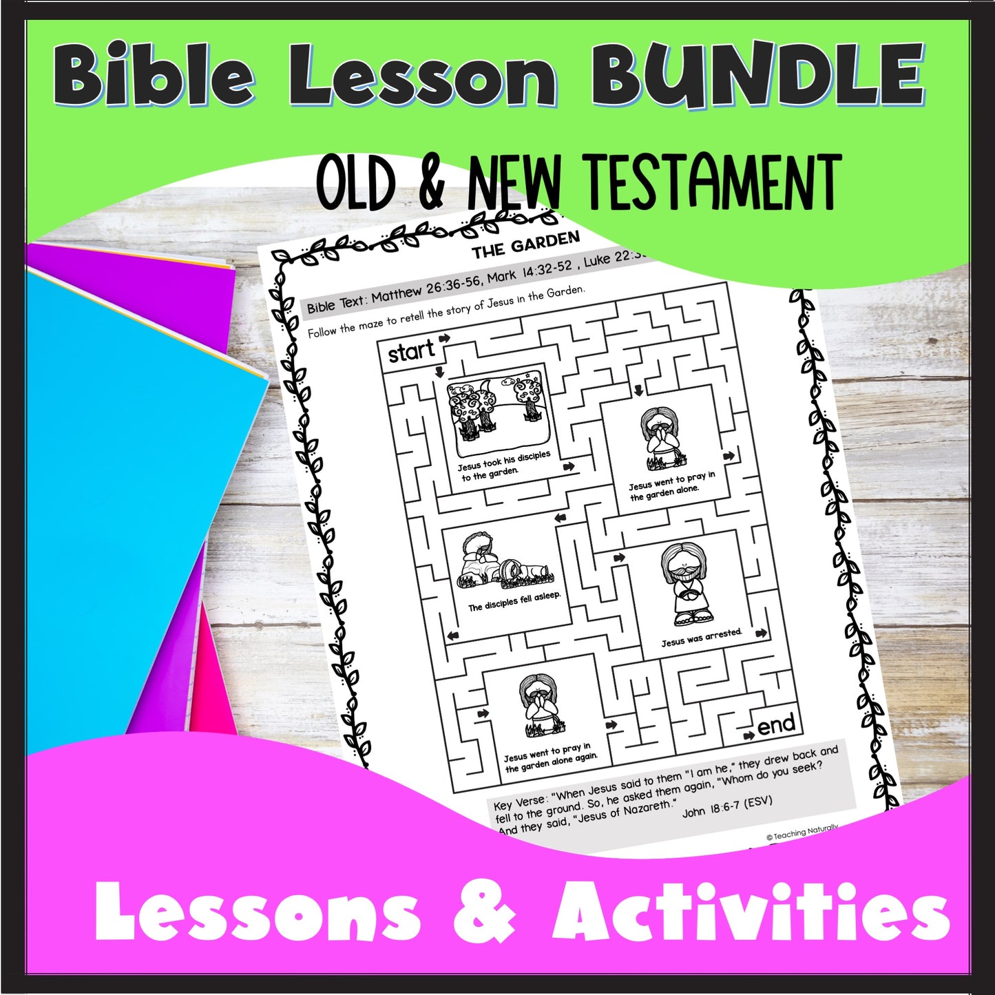 Bible Lessons and Activities Daily Curriculum Old and New Testament Bundle  for Preschool and Kindergarten Students
