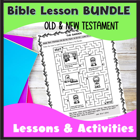Bible Lessons and Activities Daily Curriculum Old and New Testament Bundle  for Preschool and Kindergarten Students