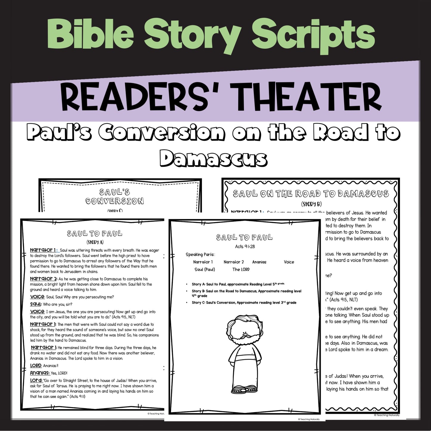 Saul to Paul's Conversion Road to Damascus Bible Story Reader Theater