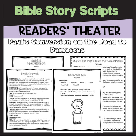 Saul to Paul's Conversion Road to Damascus Bible Story Reader Theater